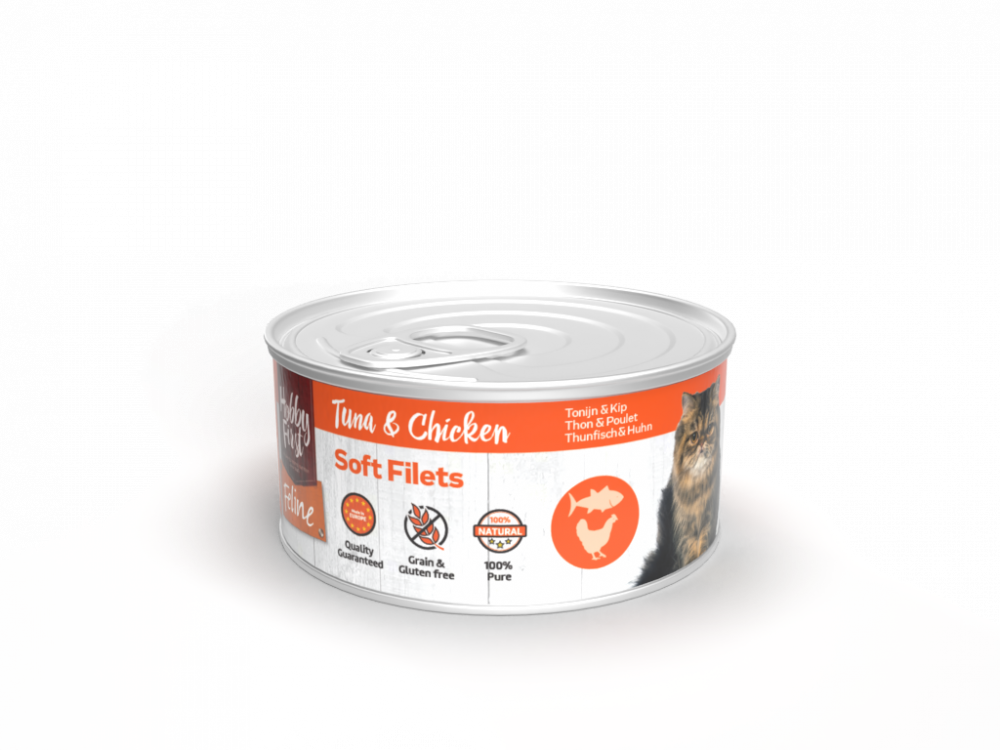Hobby First Feline blik soft filets tonijn&kip 70gr