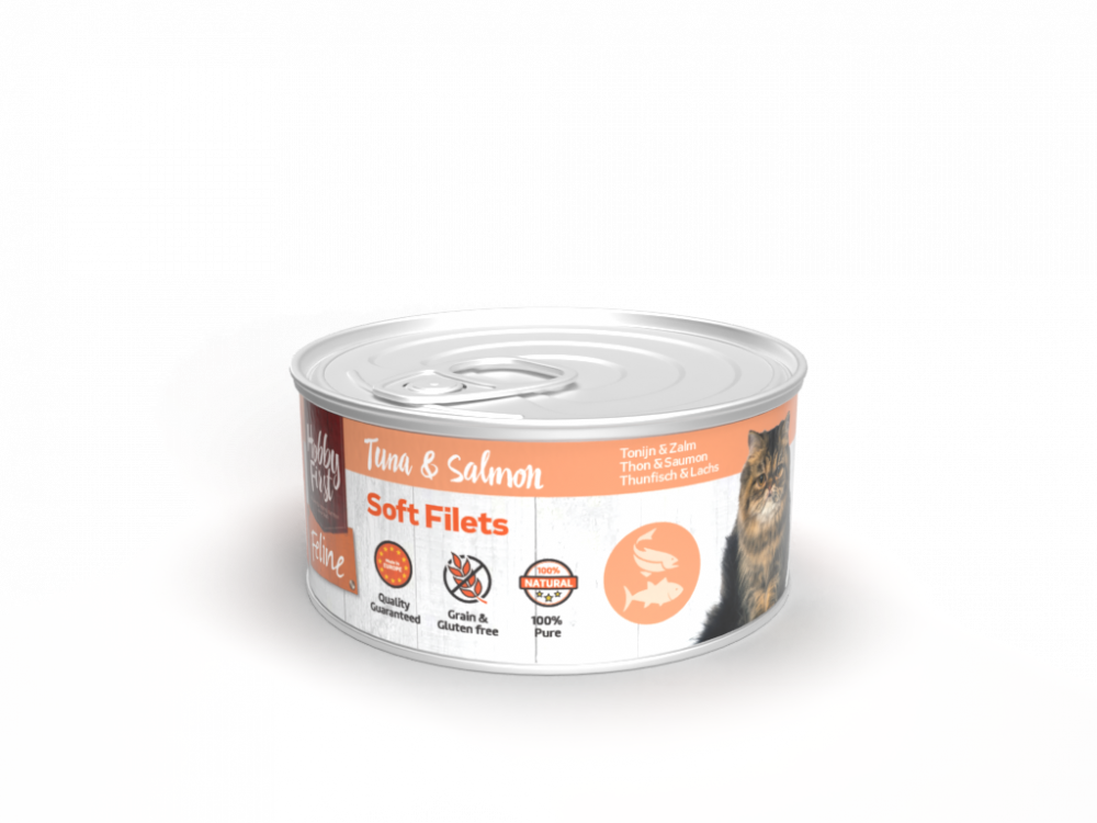 Hobby First Feline blik soft filets tonijn&zalm 70gr