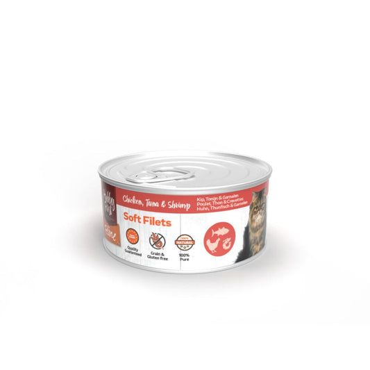 Hobby First Feline blik soft filets kip&tonijn&garnalen 70gr