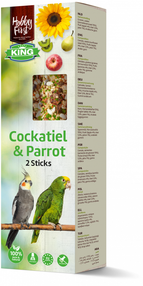 Hobby First King sticks cockatiel&parrot 180gr