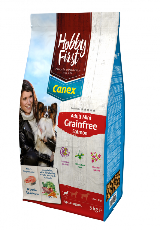 Hobby First Canex adult salmon mini grainfree 3kg