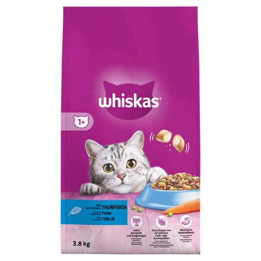 Whiskas 1+ droog adult tonijn 3,8kg