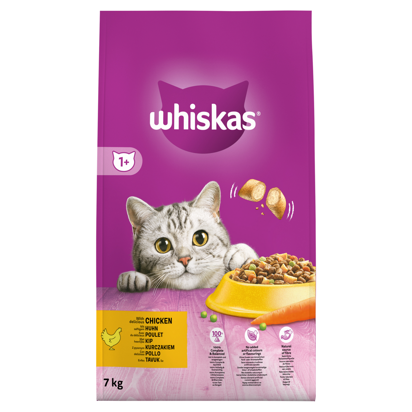 Whiskas 1+ droog adult kip 7kg