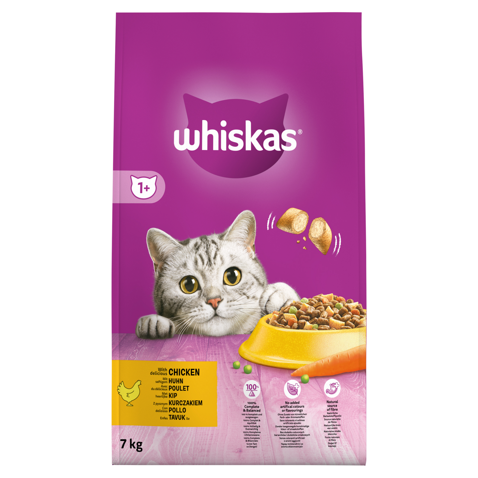 Whiskas 1+ droog adult kip 7kg