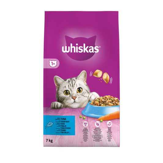 Whiskas 1+ droog adult tonijn 7kg