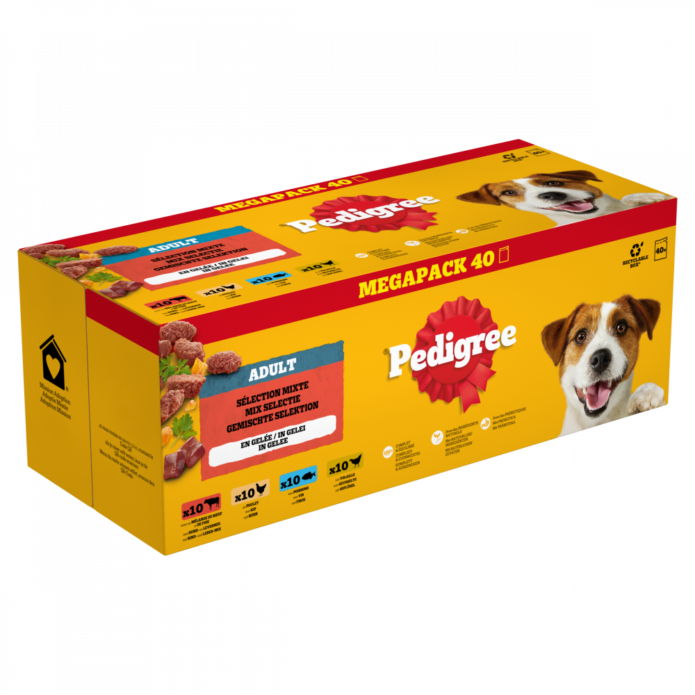 Pedigree pouch adult gelei mix sel mp 40x100gr