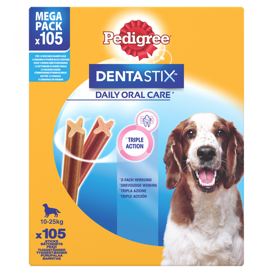 Pedigree dentastix medium mega pack 105-pack 15x110gr