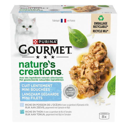 Gourmet Nature's Creations blik mini filets zeevis mp 8x85gr