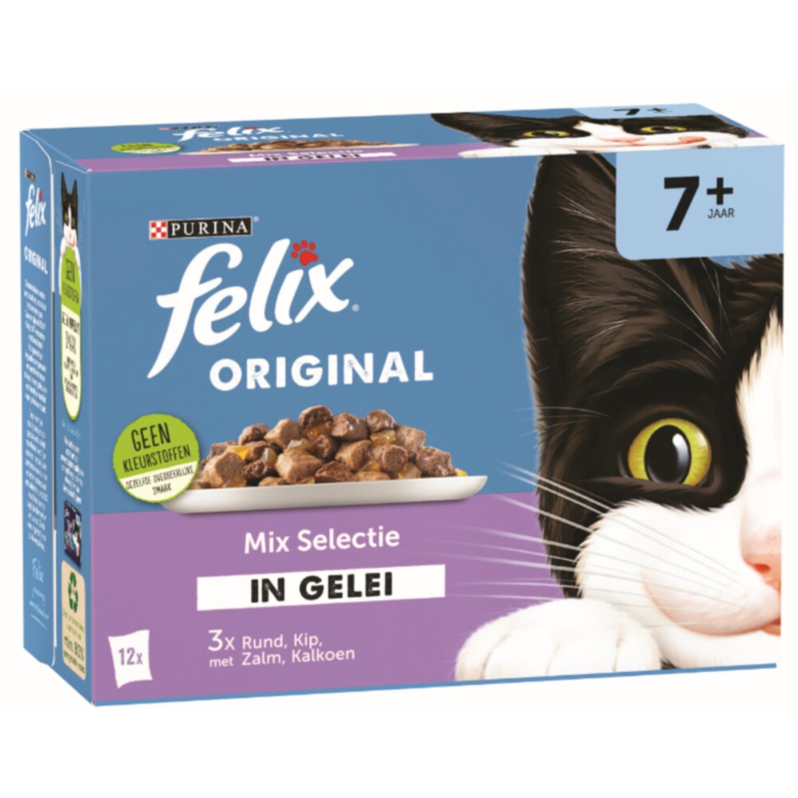 Afbeelding van Felix Original Senior Katten Natvoer in Gelei – Mix Selectie 12x85g