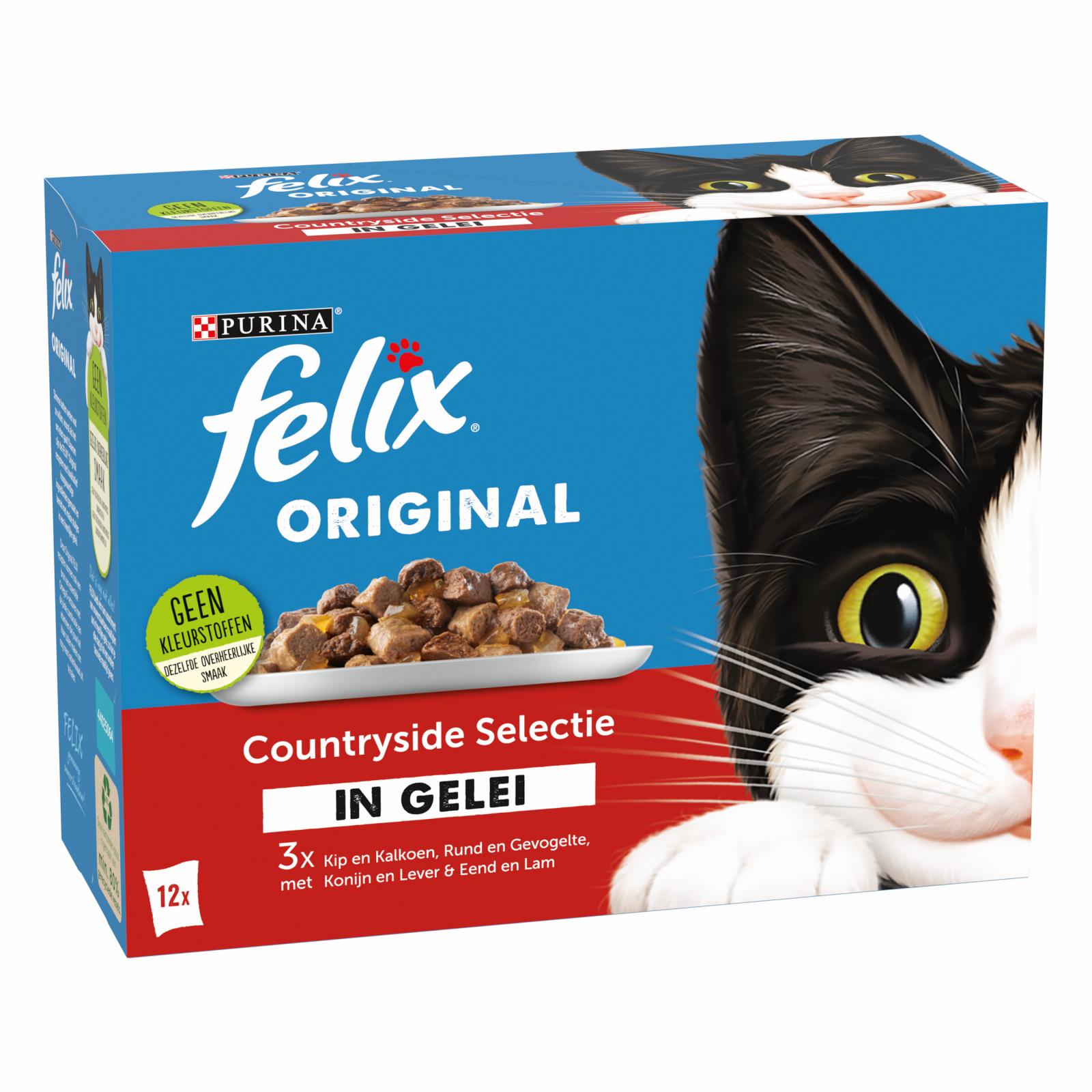 Afbeelding van Felix Original Katten Natvoer in Gelei – Countryside Selectie 12x85g