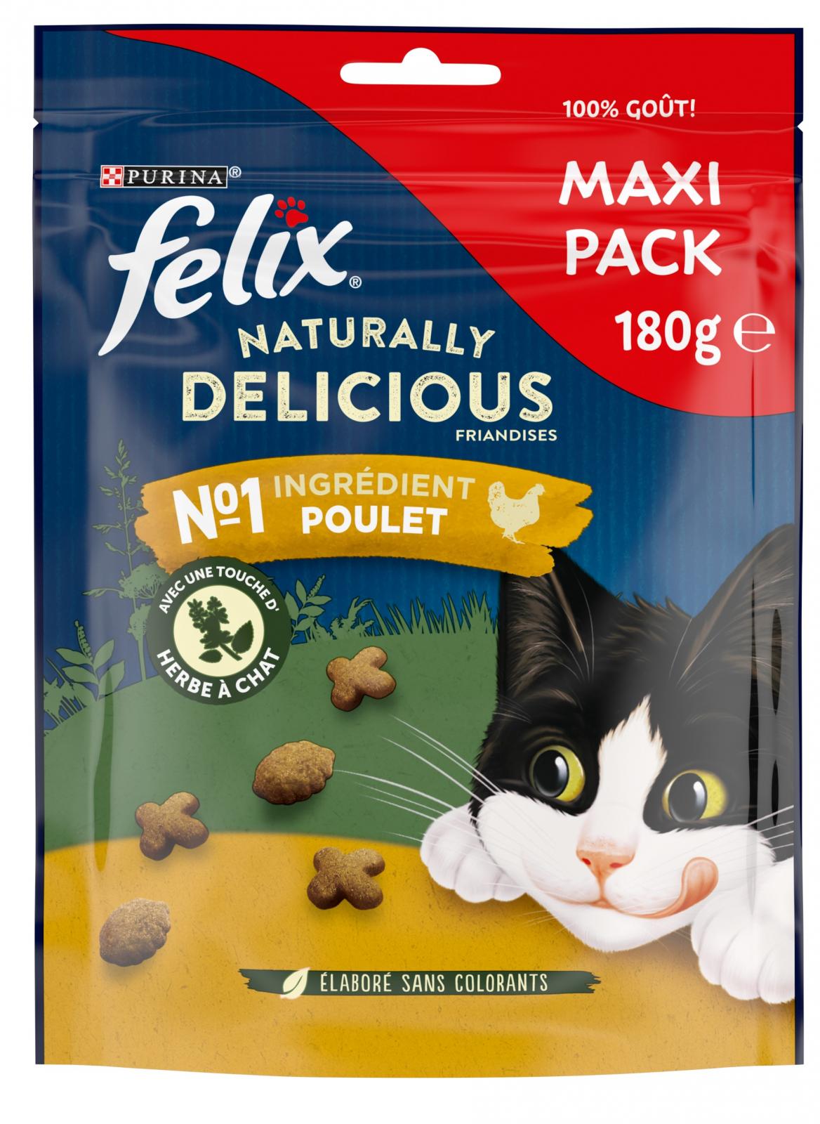 Afbeelding van Felix Naturally Delicious Katten Snack – Kip Maxi Pack 180g