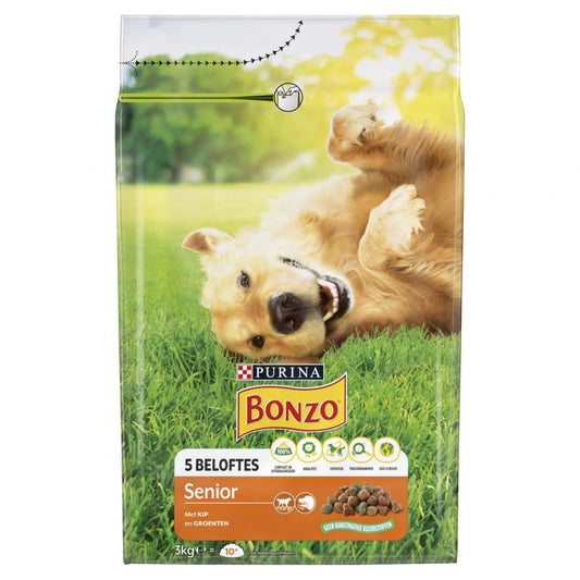 Bonzo droog senior kip&groenten 3kg