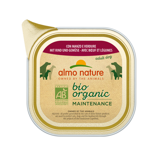 Almo Nature Biorganic dog alu rund&groenten 100gr