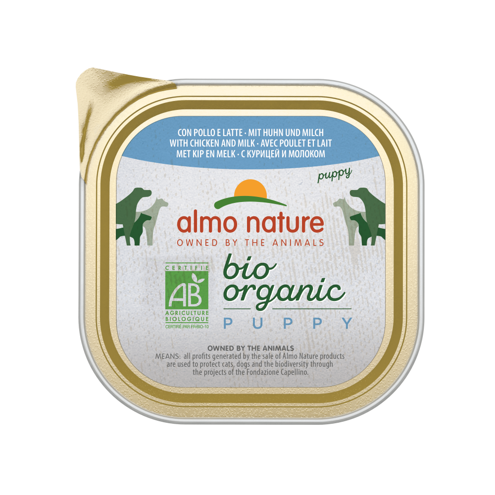 Almo Nature Biorganic puppy alu kip&melk 300gr