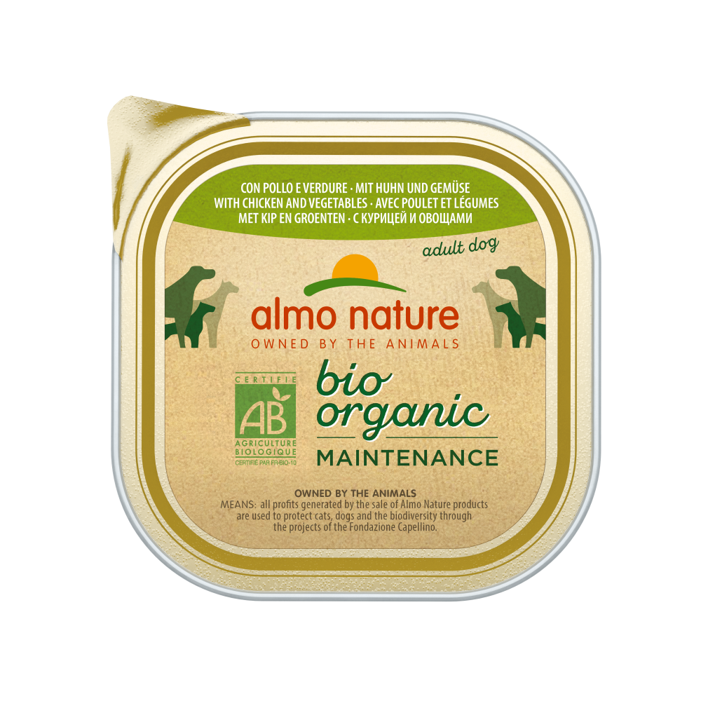 Almo Nature Biorganic dog alu kip&groenten 300gr