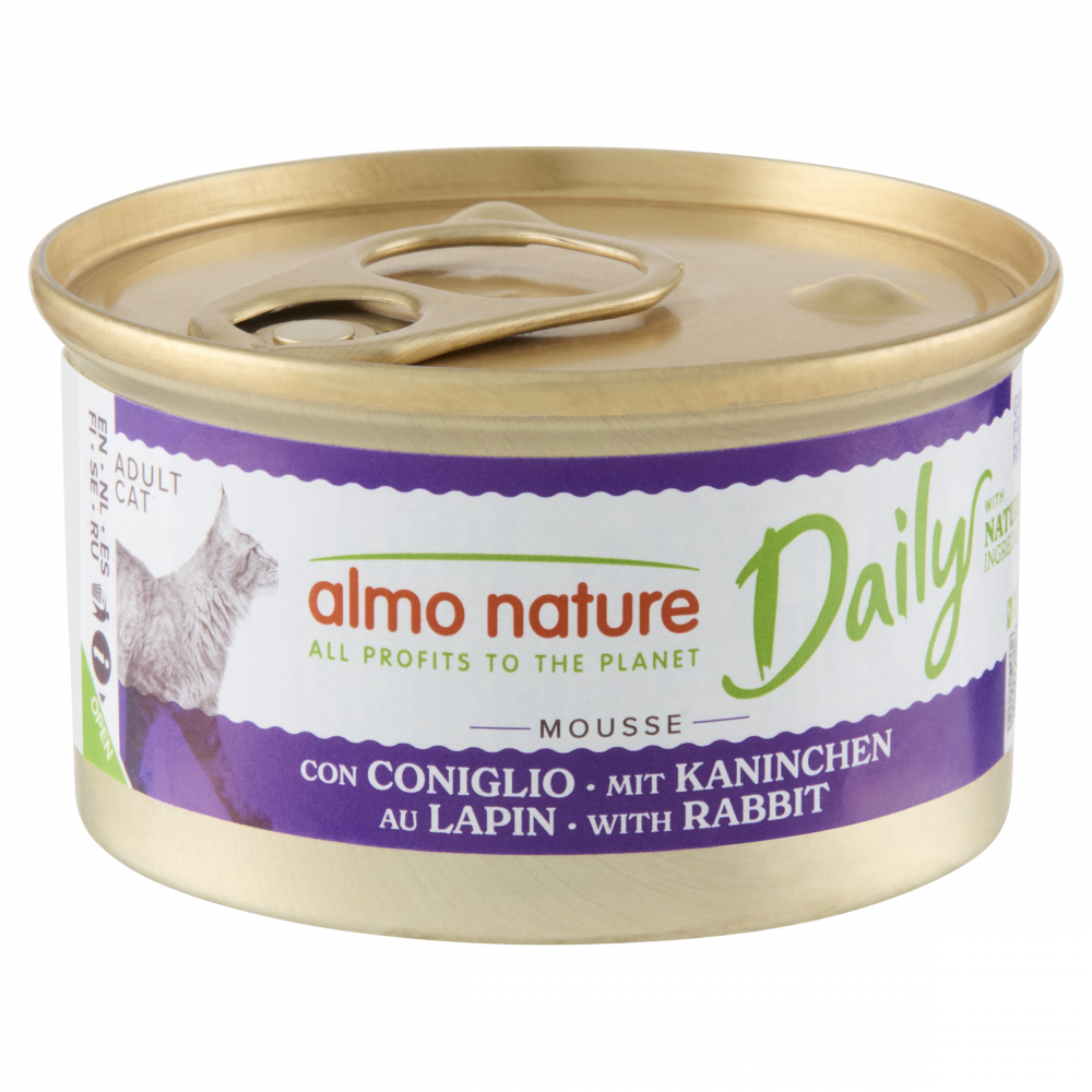 Almo Nature Daily cat blik mousse konijn 85gr