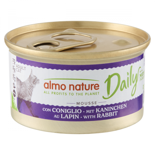 Almo Nature Daily cat blik mousse konijn 85gr