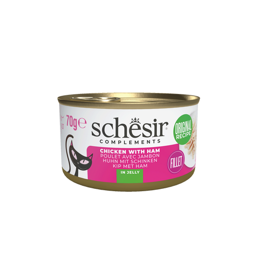 Schesir Complementary kat blik gelei kip&ham 70gr