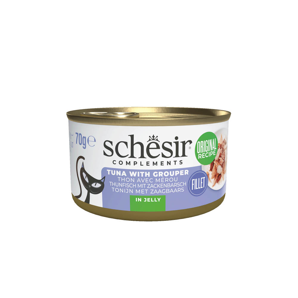 Schesir Complementary kat blik gelei tonijn&zeebaars 70gr