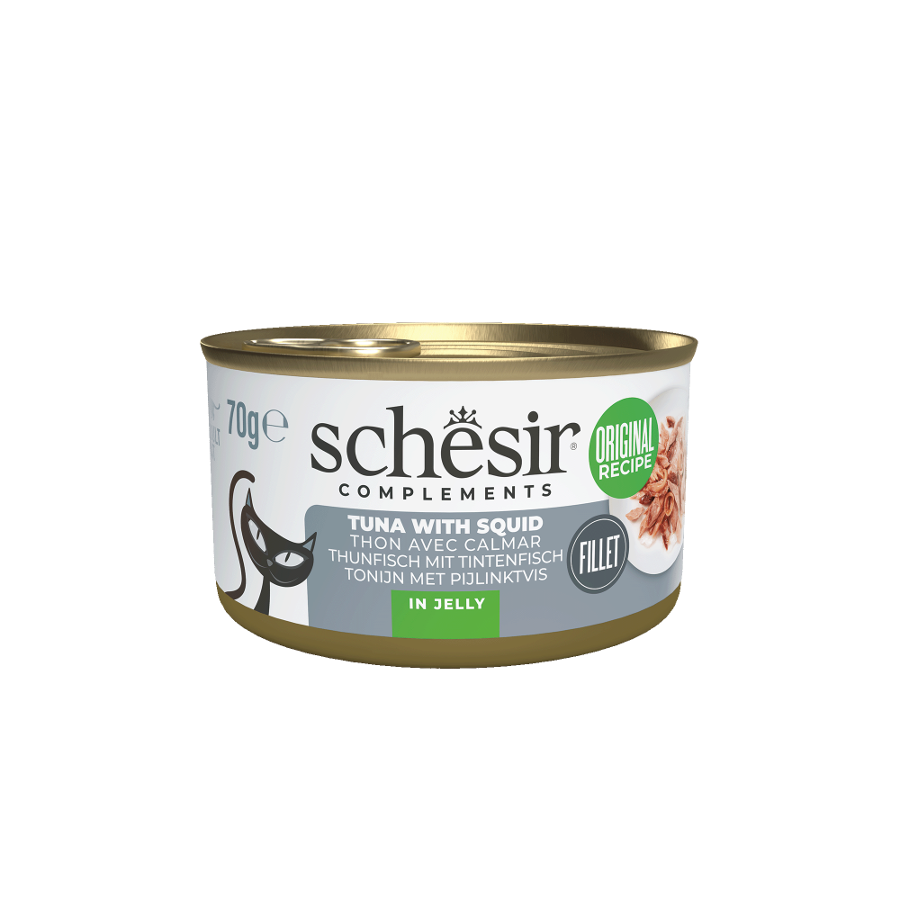 Schesir Complementary kat blik gelei tonijn&inktvis 70gr