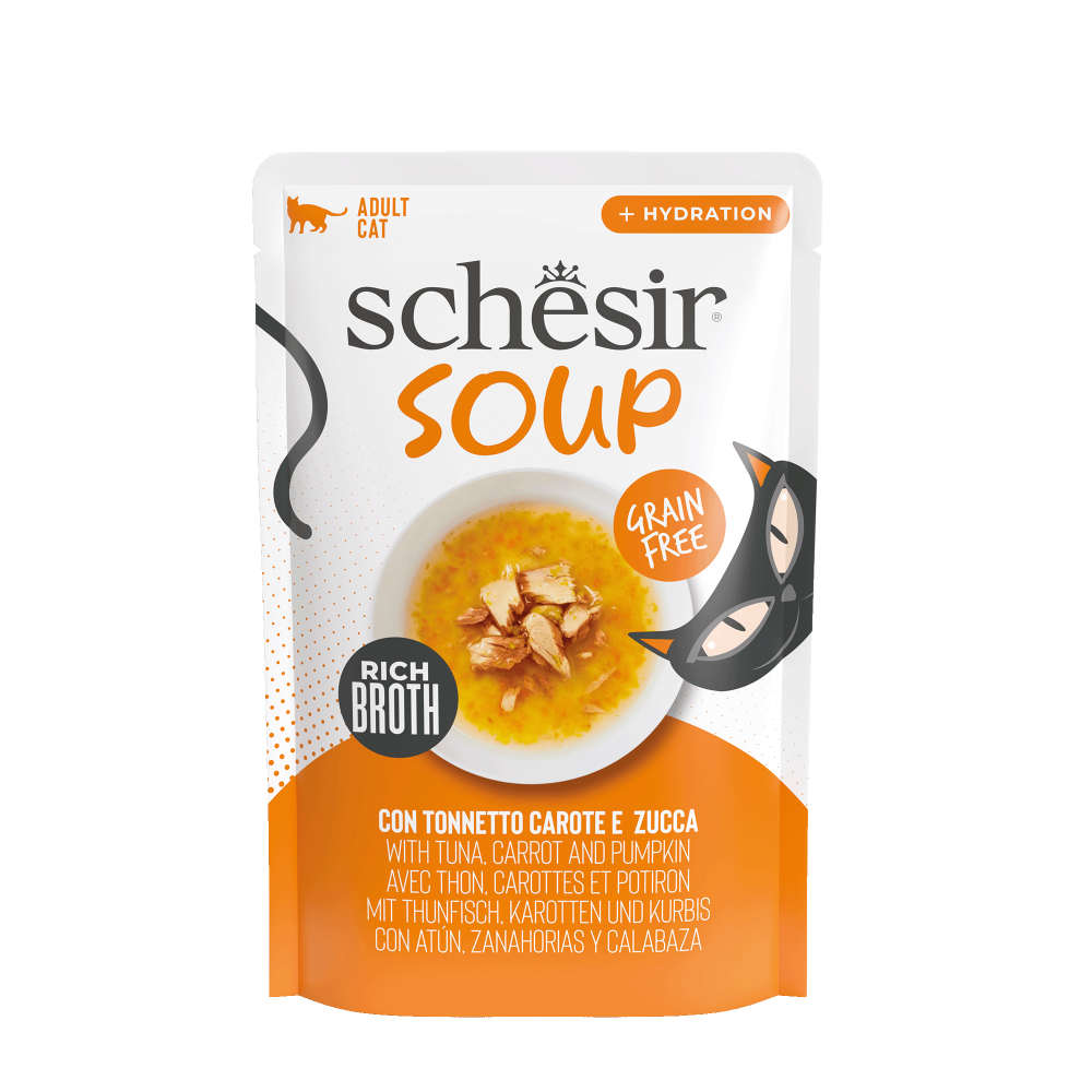 Schesir Complementary kat pouch soup tonijn&pompoen 40gr