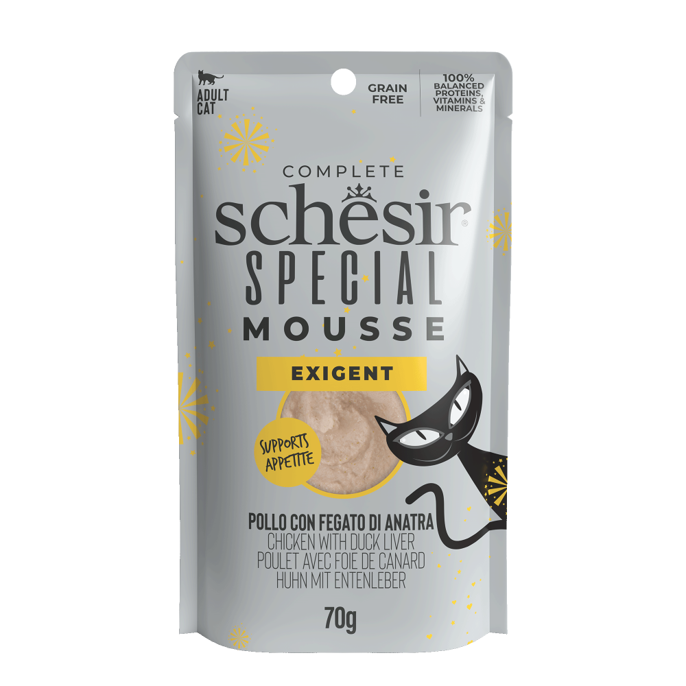 Schesir Special exigent kat pouch mousse kip&eendenlever 70gr