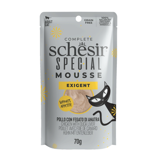 Schesir Special exigent kat pouch mousse kip&eendenlever 70gr