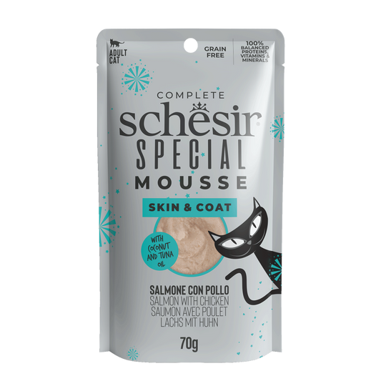 Schesir Special skin&coat kat pouch mousse zalm&kip 70gr