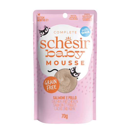 Schesir Baby kitten pouch mousse zalm 70gr