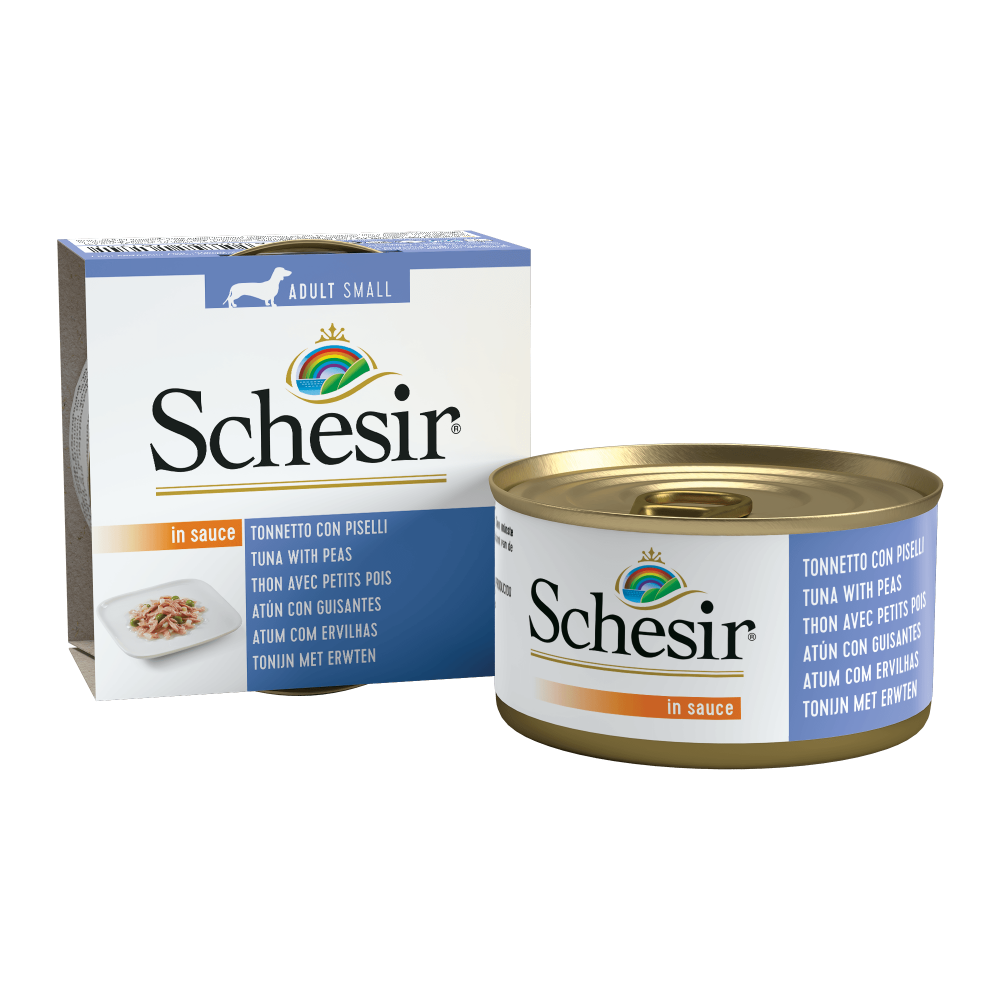 Schesir hond blik saus tonijn&erwten 85gr