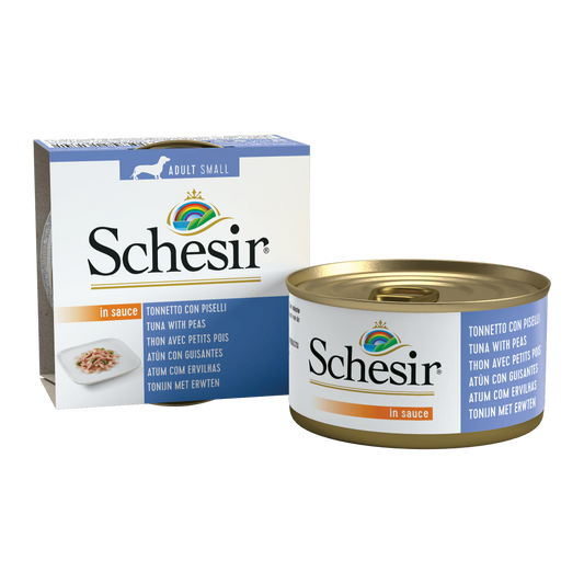 Schesir hond blik saus tonijn&erwten 85gr