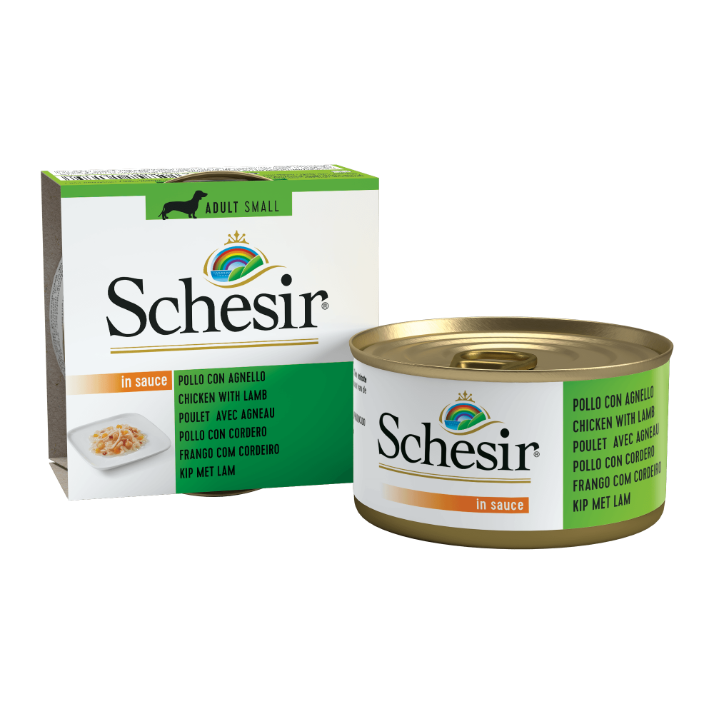 Schesir hond blik saus kip&lam 85gr