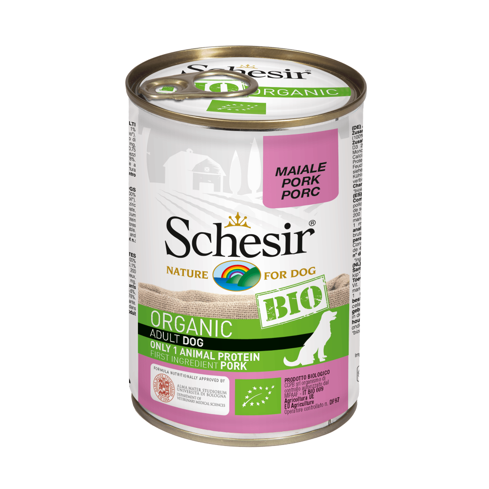 Schesir Bio hond blik paté varken 400gr