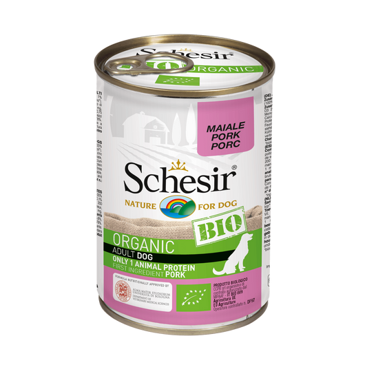 Schesir Bio hond blik paté varken 400gr