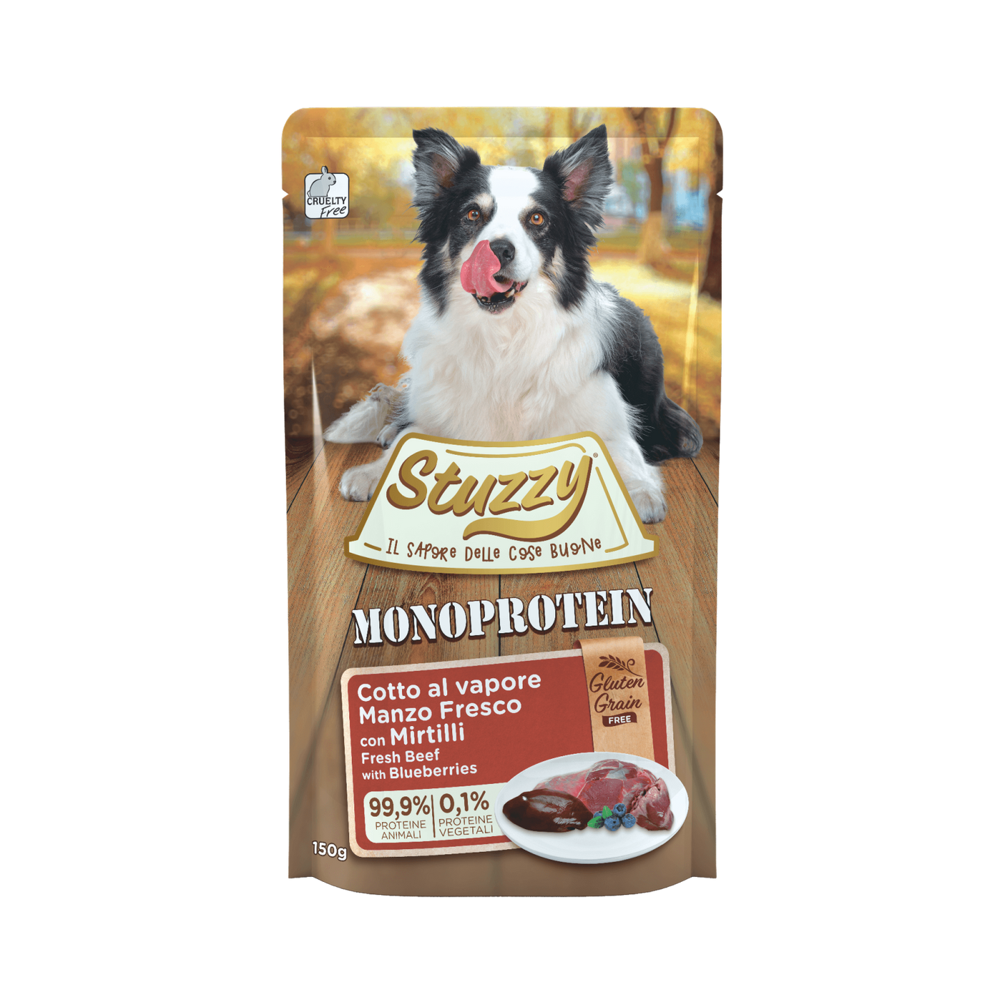 Stuzzy Hond Monoprotein gv rund bosbes 150gr