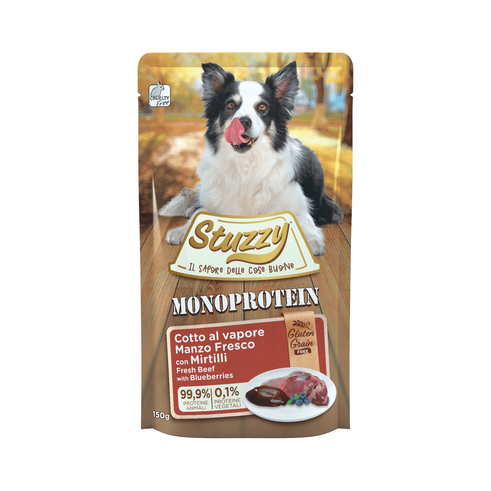 Stuzzy Hond Monoprotein gv rund bosbes 150gr