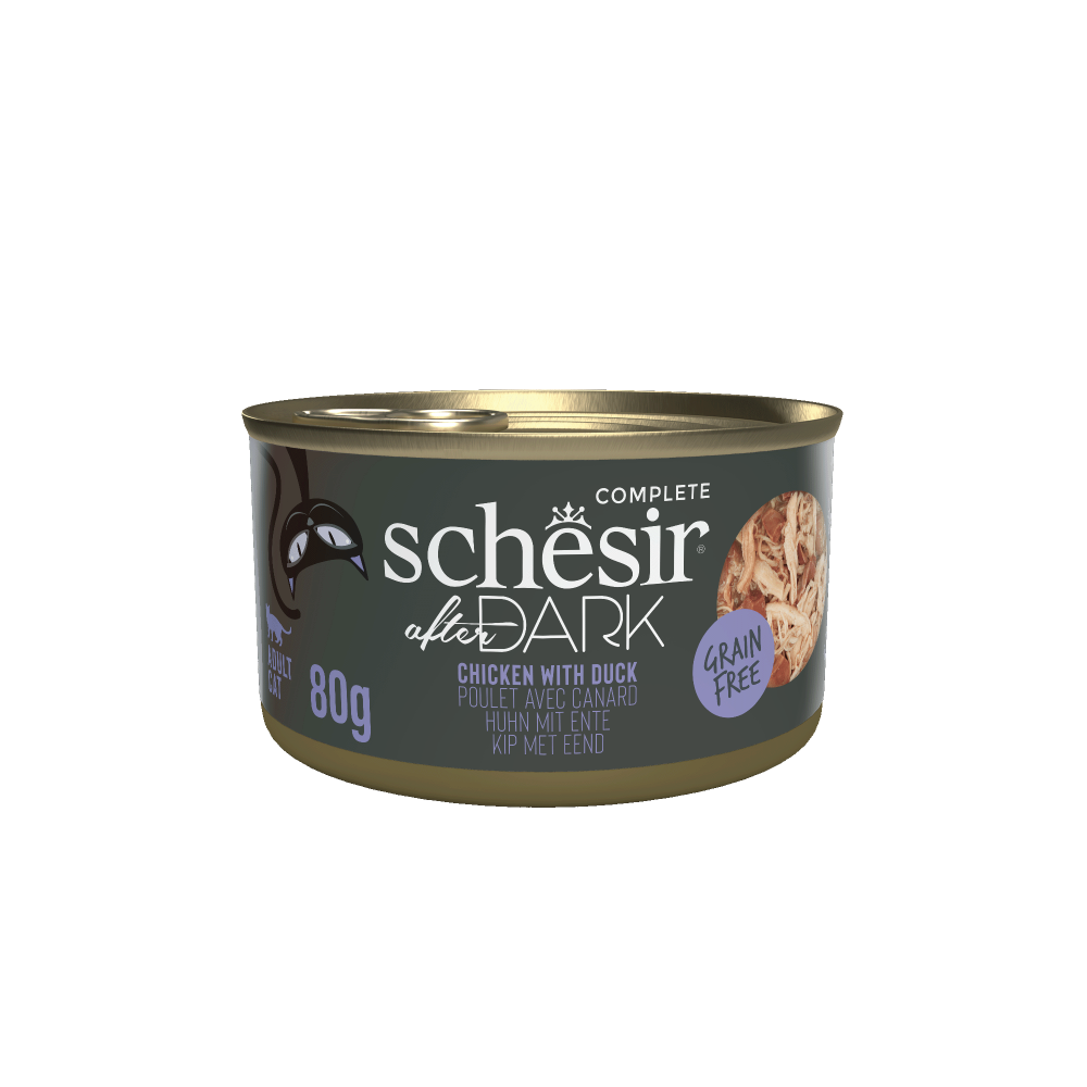 Schesir After Dark kat blik bouillon kip&eend 80gr