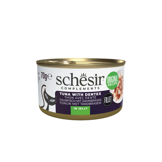 Schesir Complementary kat blik gelei tonijn&tandbrasem 70gr