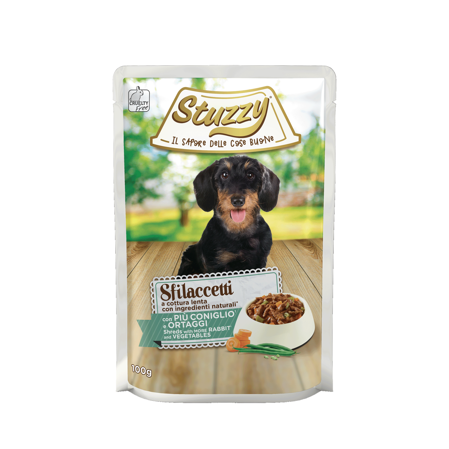 Stuzzy Hond Shreds konijn groente 100gr