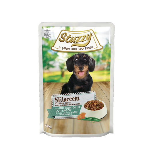 Stuzzy Hond Shreds konijn groente 100gr