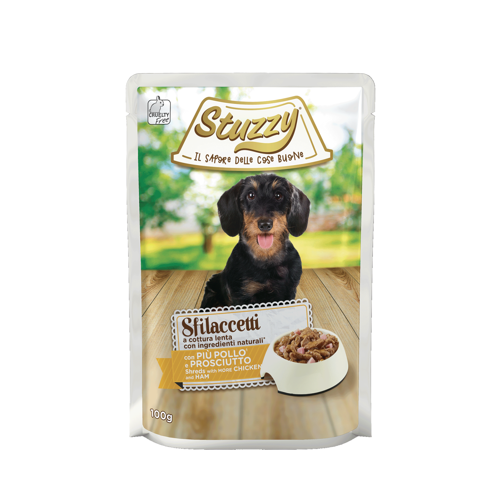 Stuzzy Hond Shreds kip ham 100gr