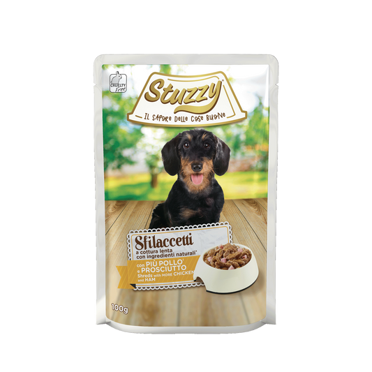 Stuzzy Hond Shreds kip ham 100gr