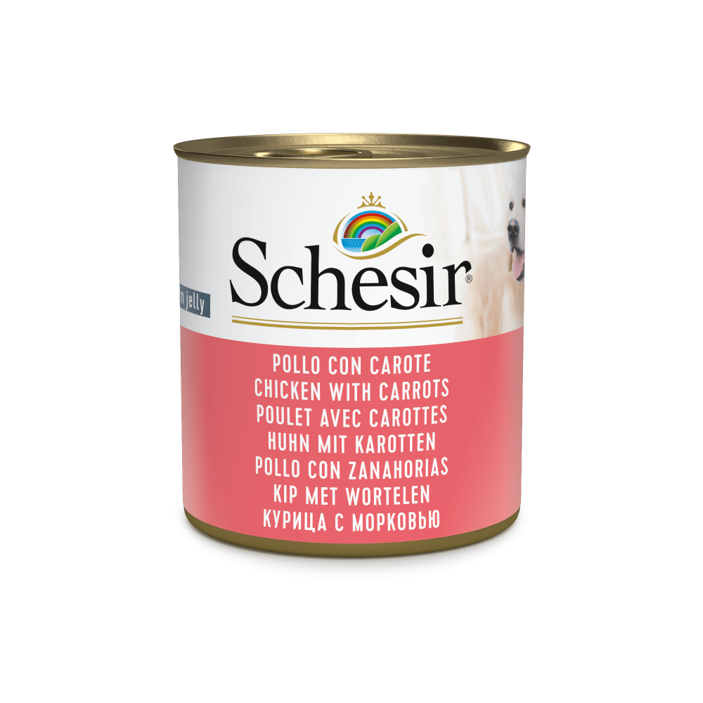 Schesir hond blik gelei kip&wortel 285gr