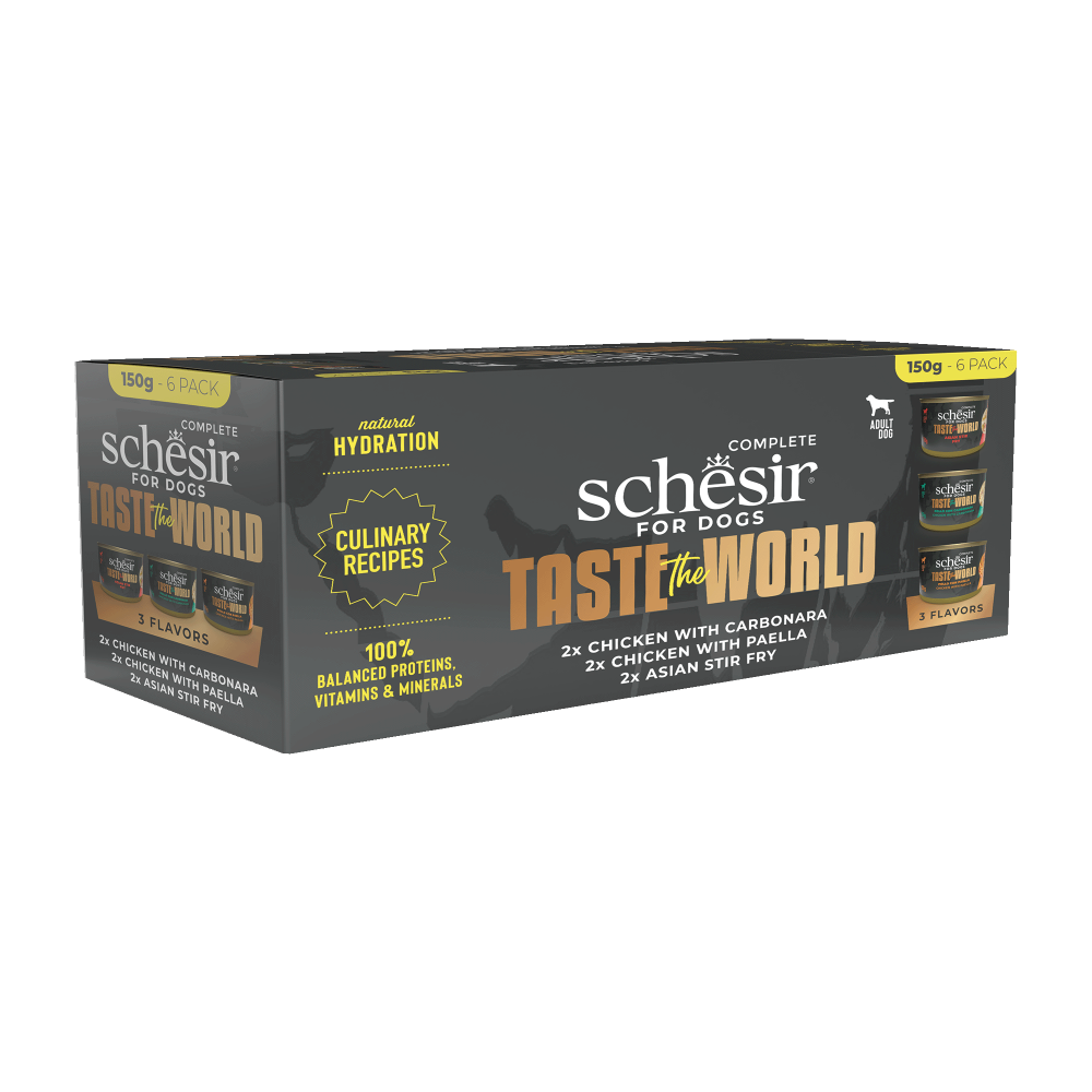Schesir Taste The World hond blik variety pack 6x150gr