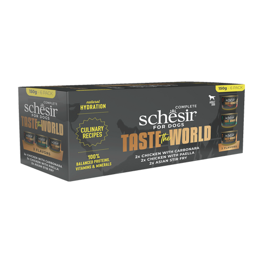 Schesir Taste The World hond blik variety pack 6x150gr