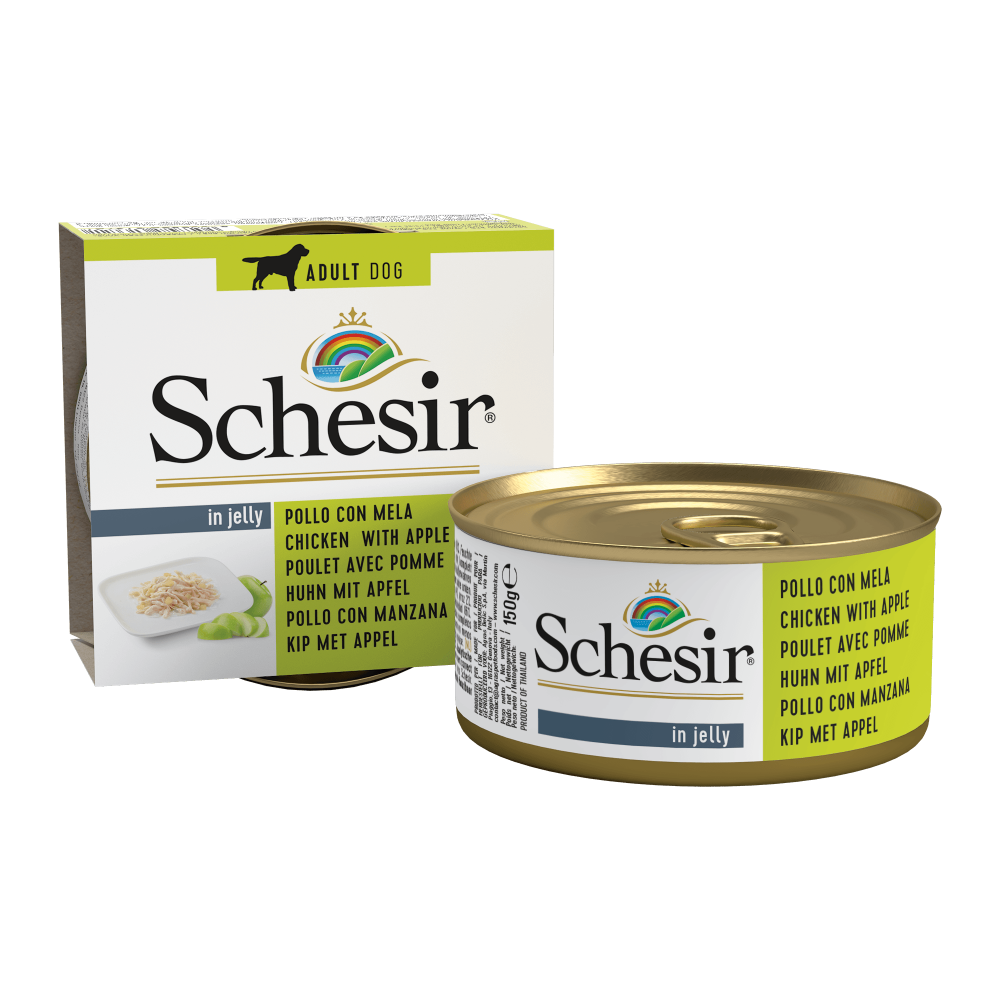 Schesir hond blik gelei kip&appel 150gr