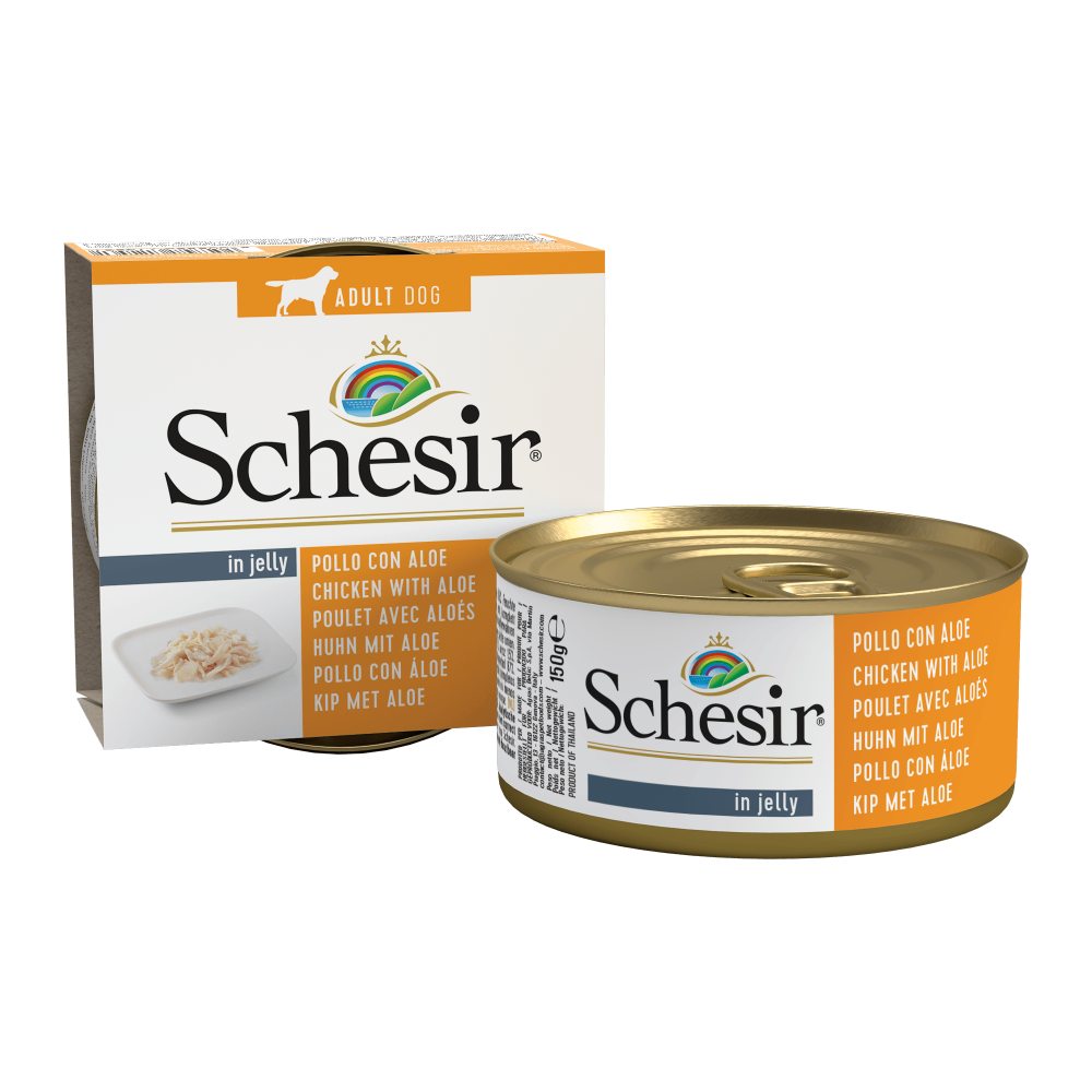Schesir hond blik gelei kip&aloe 150gr