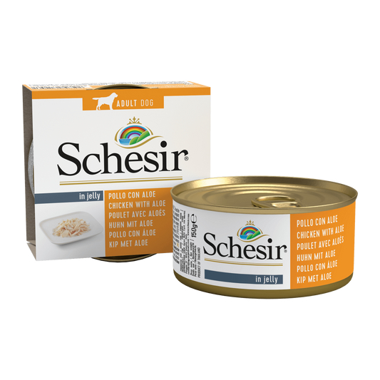 Schesir hond blik gelei kip&aloe 150gr