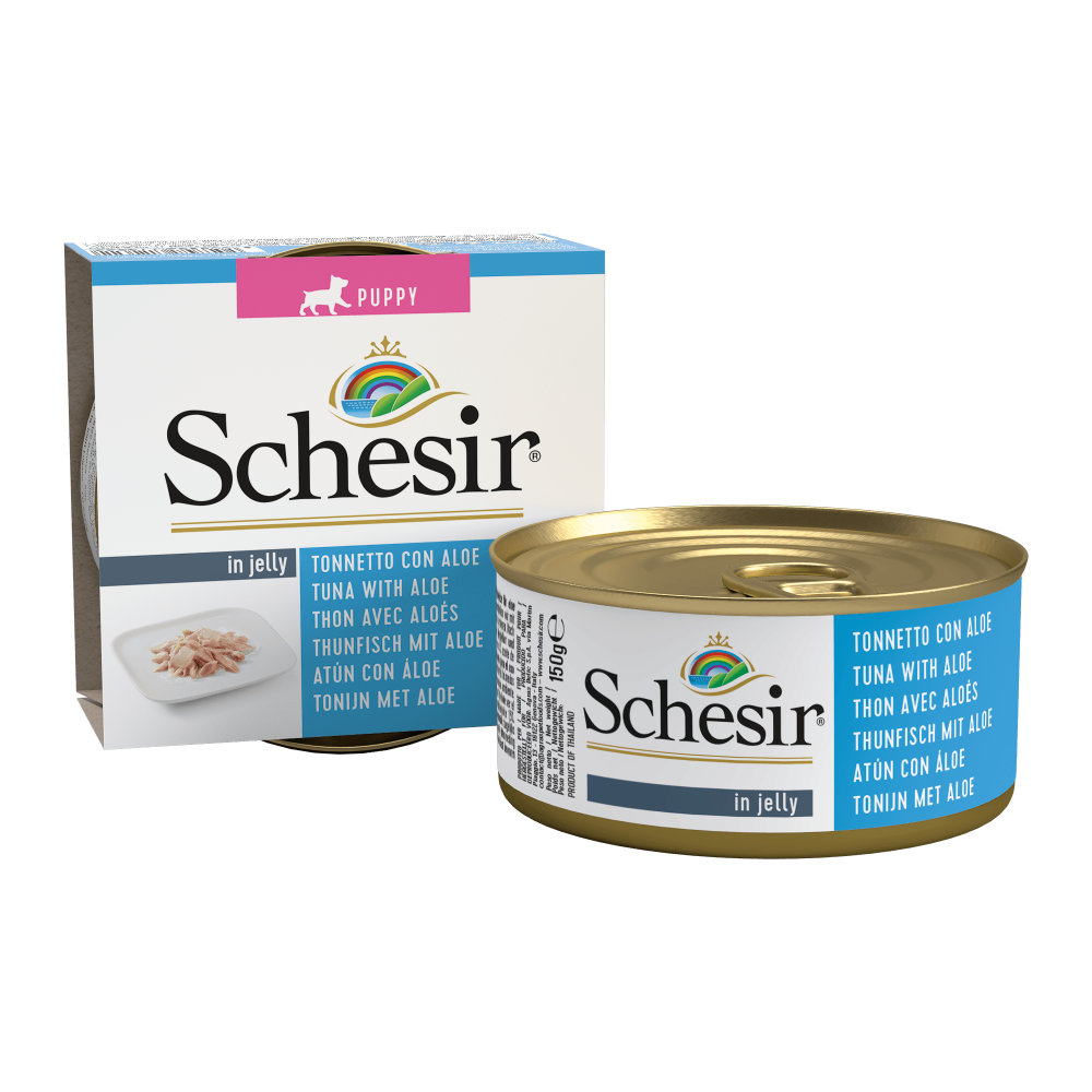 Schesir puppy blik gelei tonijn&aloe 150gr