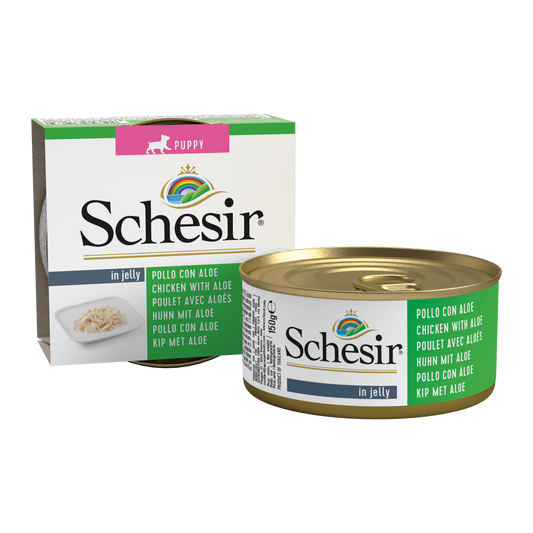 Schesir puppy blik gelei kip&aloe 150gr